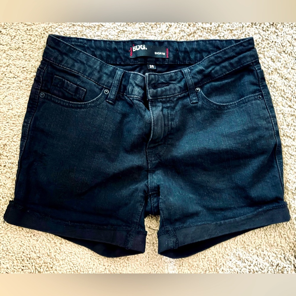 BDG Urban Outfitters Black Shortie Jean Shorts Size 26